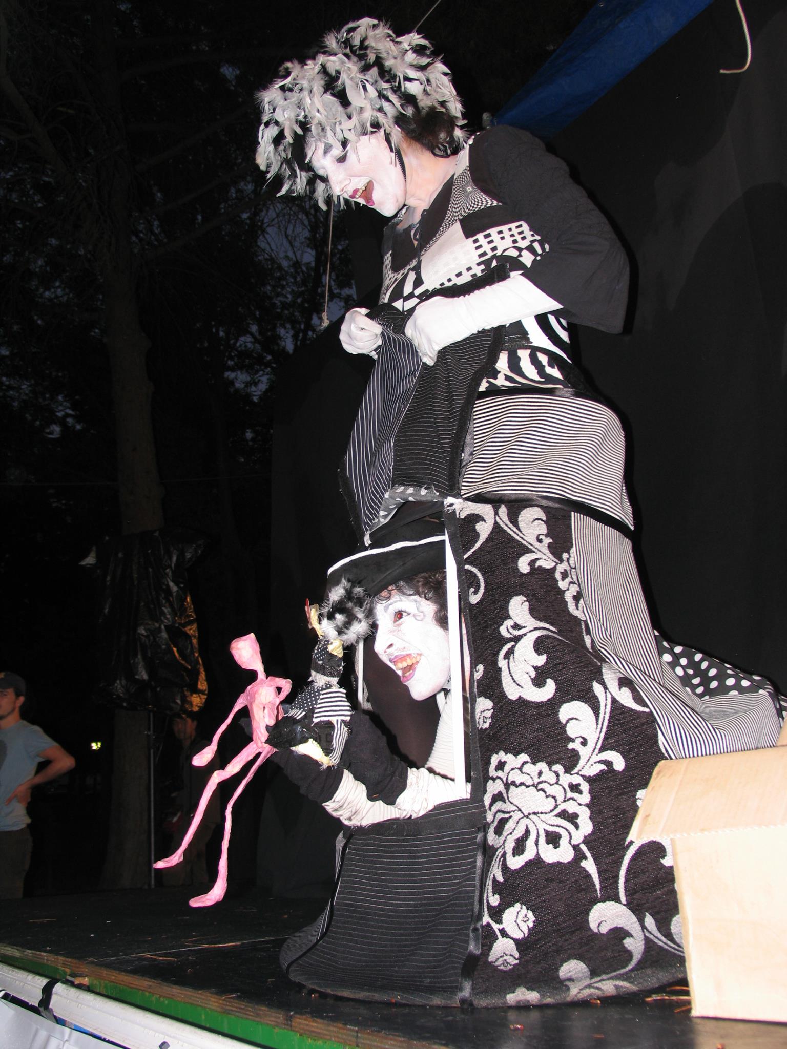 Blanco y negro vestuario mamá gallina